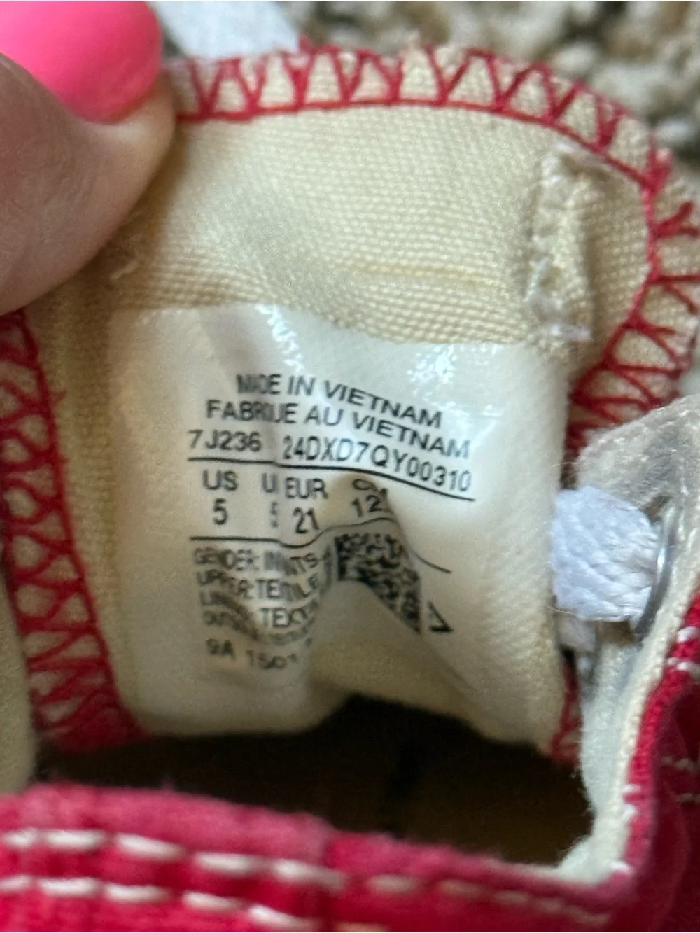 Kids Red Canvas Sneakers with White Laces